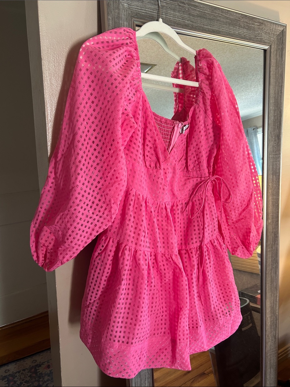 Petal & Pup Hot Pink Eyelet Mini Dress